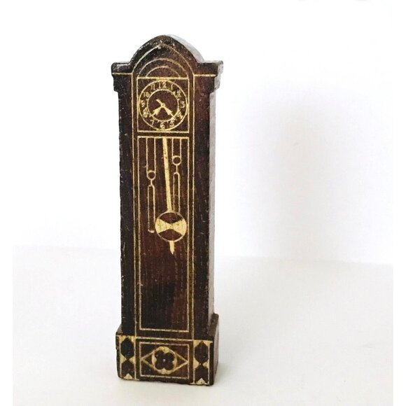 Vintage Strombecker Miniature Dollhouse Grandfather Clock Wooden Furniture Decor - Picture 2 of 6